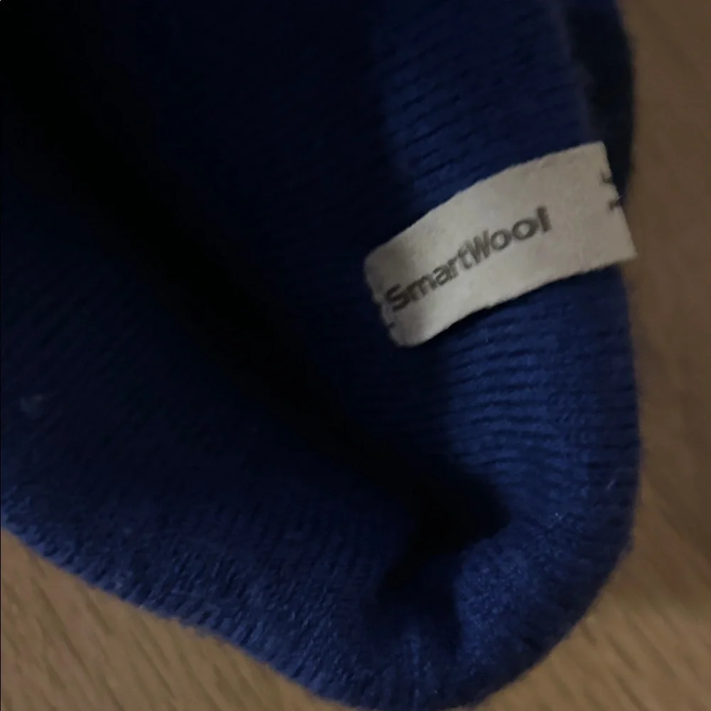 Striped Blue and Black Beanie
